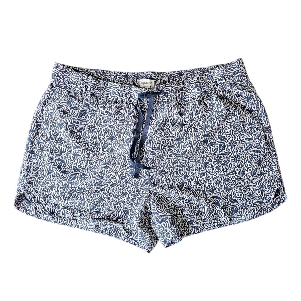 Madewell Drapey Pull On Shorts in woodcut floral size medium